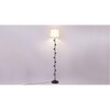 Rain Off White Fabric Floor Lamp with Black Iron Base