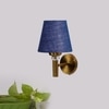 Devansh Metal Electric Wall Light in Gold Colour with Blue Shade Count of 1 Light