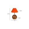 Orange cotton with Natural Wood Table Lamp