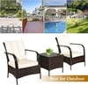 Carry Bird Wicker Patio Furniture Outdoor Balcony Chairs In Brown And Beige Colour