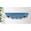 Alberto Teal Colour Solid Wood Handcarved Floating Wall Shelf in Bow Design