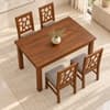 Globally Indian Bindu Solid Sheesham Wood 4 Seater Dining Table Set 4 Chairs Grey