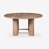 Elysianis Leewell Solid Wood 6 Seater Dining Table in Limewash Finish