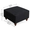 Alaric Solid Wood Ottomon in Black Colour