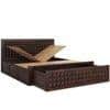 Keaton Sheesham Wood Queen Size Bed Drawer And Box Storage Walnut Finish (60 x 78 inches)