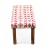 Asteria Solid Wood 2 Seater Bench In Red Deer Jackard Fabric