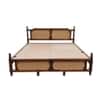 Neeta Solid Mango Wood Queen Size Bed With Rattan Cane Desgined In Natural Teak Finish