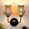 Brooke Dual Multicolor Mosaic Glass Wall Mounted Lamp with Iron Base