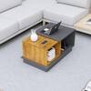 Hexa Engineered Wood Coffee Table With Storage And Open Rack In Slate Grey And Giant Wood