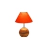 Orange cotton with Natural Wood Table Lamp