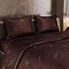 Stoa Paris Satin Comforter King Size with 2 Pillow Covers, 300TC Comforter Set Noir Chocolat