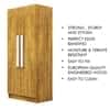 Hexa Red Wooden 2 Door Wardrobe with 4 Shelves in Giant Wood Colour