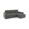 Apollo Sofa (Colour : Ash Grey Velvet, Cushion : Soft, Back Type : Regular, Seating Capacity : Right Aligned 2 Seater + Right Aligned Chaise + Ottoman)