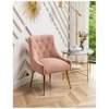 Asul Solid Wood Accent Chair in Pink Colour