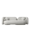 Lavishlounge Wood 3 Seater With Upholstery Non Storage Sofa In White Colour