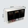 Aluminium Black Profile 3 Tinted Glass Handless Shutter  In Highland Pine Finish