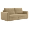 Baruna 3 Seater Velvet Pull Out Sofa Cum Bed with Storage In Beige Color
