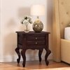 Nitara Solid Wood Bedside Table in Mahogany Finish