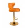 Doe Buck Verona Faux Leather Adjustable Bar Stool in Tan Colour with Gold Base