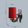 Devansh Metal Electric Wall Light in Antique Gold Colour with Maroon Shade Count of 1 Light