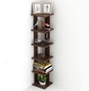 Bluewud Wudville Braine Engineered Wood Wall Mount Corner Shelf, Display Rack, (6 Square Shelves - Wenge)