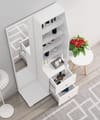Hexa Red Wooden Dressing Table in Frosty White Colour
