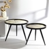 Oalveil Solid Wood Side Table in Black Finish - Set of 2
