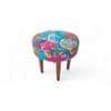 Nayla Solid Wood Stool in Sea Green Fruit Print fabric