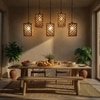 Oblique 5 Series Brown Solid Wood Cluster Hanging Light