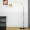 Gallow Arc Single Light Floor Lamp In Black And Gold Finish