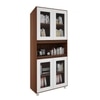 Mobley Display Bookcase Walnut And Frosty White