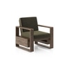 Moreno 1 Seater Solid Wood Sofa in Danish Walnut Finish and Juniper Green Fabric