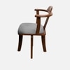 Vanilla Revolving Teak Wood Chair in Grey Colour