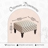 Quad Jacquard Wooden Footrests in Cream Color Set of 2