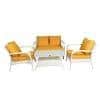 Dijon 2+1+1 Seater Wicker Sofa Set in White Colour