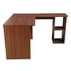 Brightmind Engineered Wood L Shape Study Table in Walnut Finish