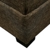 Iris Solid Wood Ottoman Pouffee in Jute Brown fabric