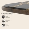 Alba Square Cluster Black Marquina Marble & Solid Wood Coffee Table In Danish Walnut Finish