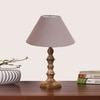 Devansh Grey Cotton Table Lamp With Wood Natural Base (10X10X16) Inches)-32