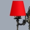 Devansh Metal Electric Wall Light in Antique Gold Colour with Red Shade Count of 1 Light