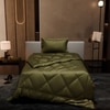 Stoa Paris Comforter for Single Bed, 300TC Satin Comforters in Olive Oasis