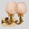Plantation Dual Light Glass and Metal Wall Light