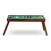 Cultural Mosaic Solid Wood Breakfast Table and Serving Tray In Multicolour