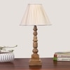 Devansh Off-White Cotton Vintage  Lamp With Wood Base (12X12X22.75)