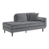 Mydril Velvet Chaise Launger in Grey Colour