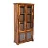 Akira Sheesham Wood Book Case Cum Crockery Unit  In Honey Oak  Finish