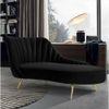 Tiberius Velvet Chaise Launger in Cream Colour
