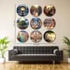 The Castle Decor Radha Krishna Wall Plates Set of 9 Spiritual Wall Art