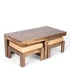 Irish Sheesham Wood 2 Seater Coffee Table Set In Teak Finish