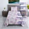 White Floral Cotton 400 Tc Flat Single Bed Size Bedsheet Wit 1 Pillow Cover